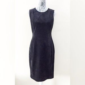 Calvin Klein Scuba Suede Sheath Dress - Black - Size 4